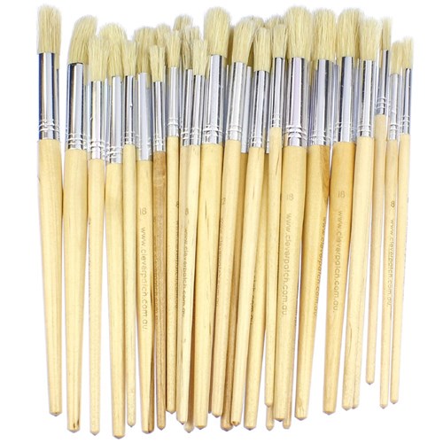 Round Paint Brushes - Assorted - Pack of 30
