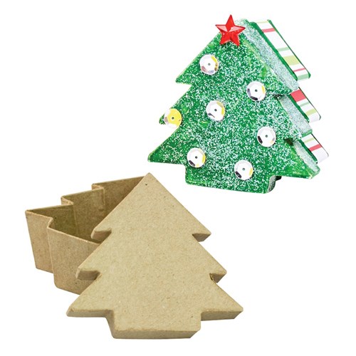 Papier Mache Box - Christmas Tree