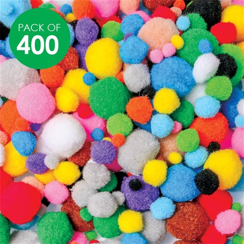 Pom Poms - Assorted - Pack of 400