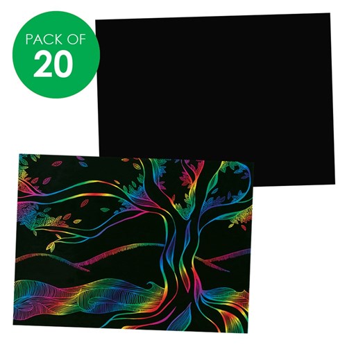 Scratch Board Sheets - Multi - Pack of 20
