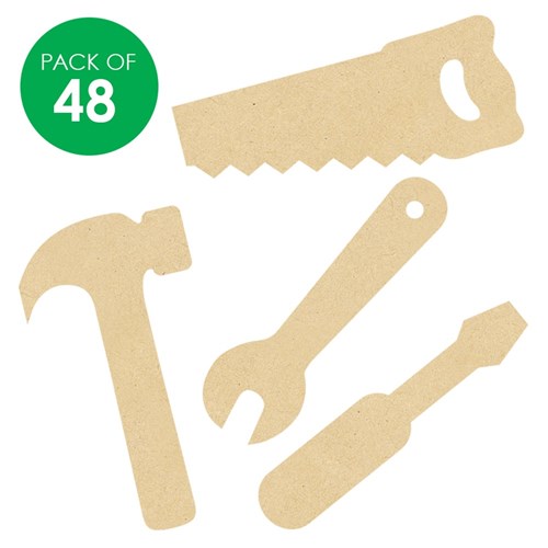 Wooden Tool Shapes - Pack of 48