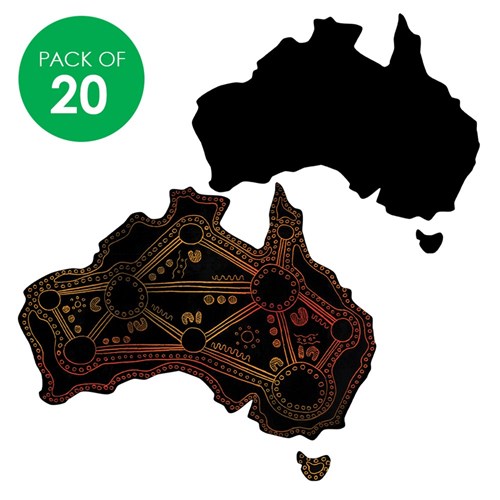 Scratch Board Australia Shapes - Pack of 20