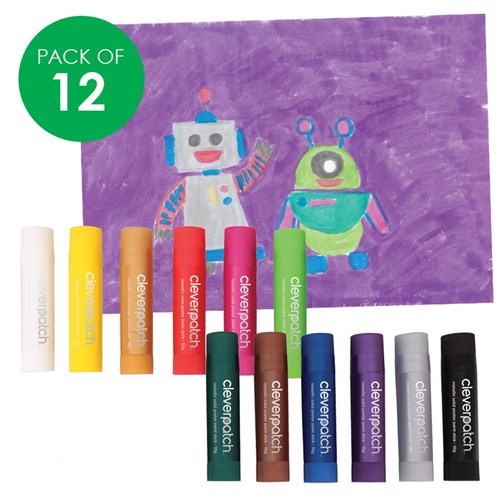 CleverPatch Poster Paint Sticks - Metallic - 10g - Pack of 12