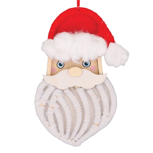 Wooden Layered Santa Faces - Pack of 10