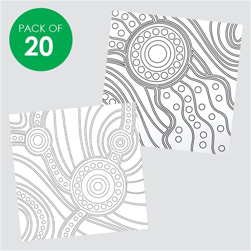 Indigenous Designed Sticky Art Sheets - Pack of 20