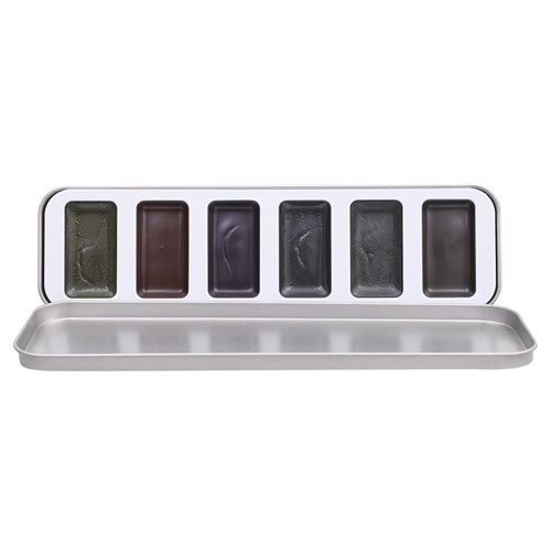 Graphite Charcoal Watercolour Palette - 6 Well