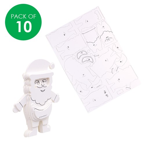 3D Cardboard Puzzles - Santa - Pack of 10