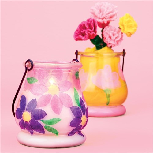 Flower & Handmade Candle Hanging Glass Jars